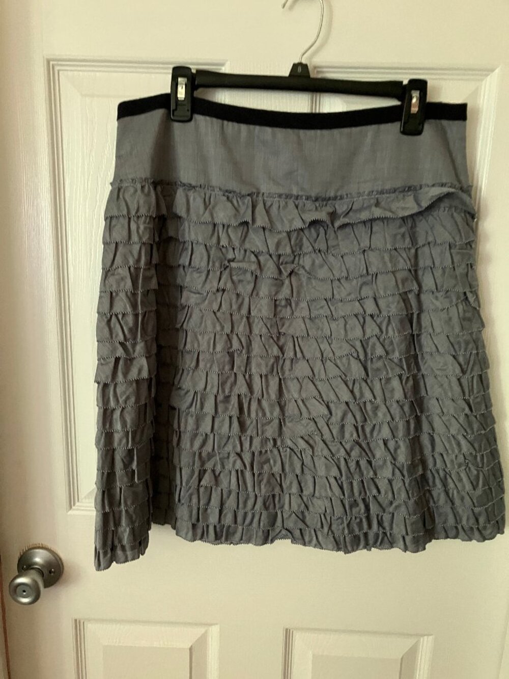 TALBOTS Ladies' Midi Skirt Gray Cotton Size 10